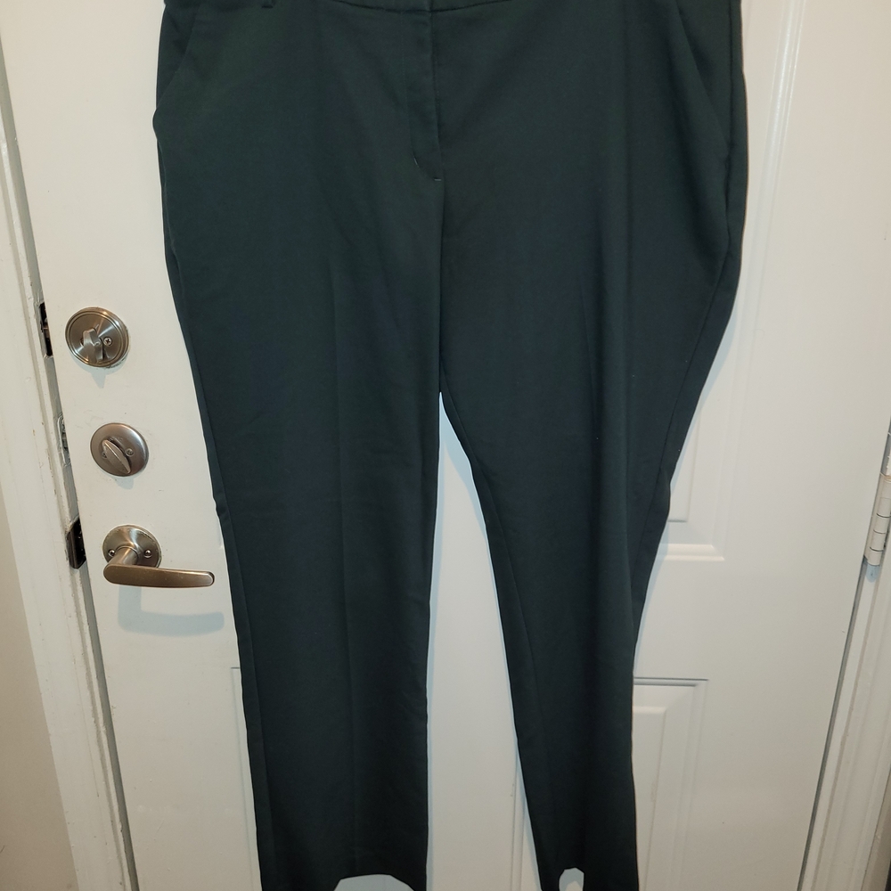 Express Dark Green Columnist Barely Boot Midrise Pants.